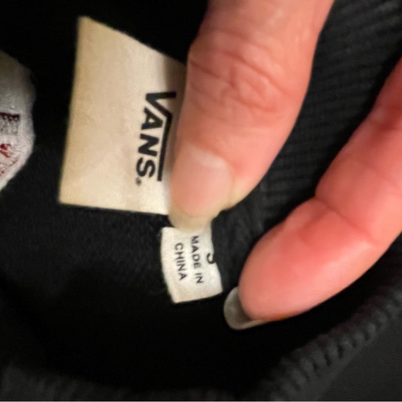 Vans Off The Wall Black Sweatshirt-Embroidered Rose Design Back- SMALL - Picture 6 of 10